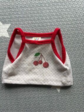 Ganz Webkinz Cherry Tank Top Shirt White & Red Outfit for Plush Stuffed Animals
